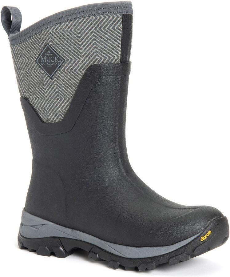 MUCK BOOTS Muck Laarzen Arctic Ice Mid AGAT Rubber Zwart Grijs Geometrische Wellington