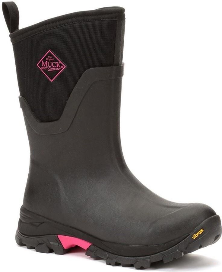 MUCK BOOTS Muck Laarzen Arctic Ice Mid AGAT Rubber Zwart Hot Roze Wellington
