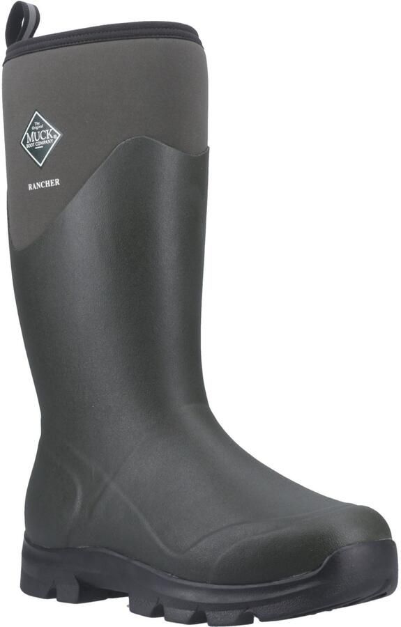 MUCK BOOTS Rancher Rubber Heren Winterkniehoge Laarzen in Stoffige Olijf Zwart