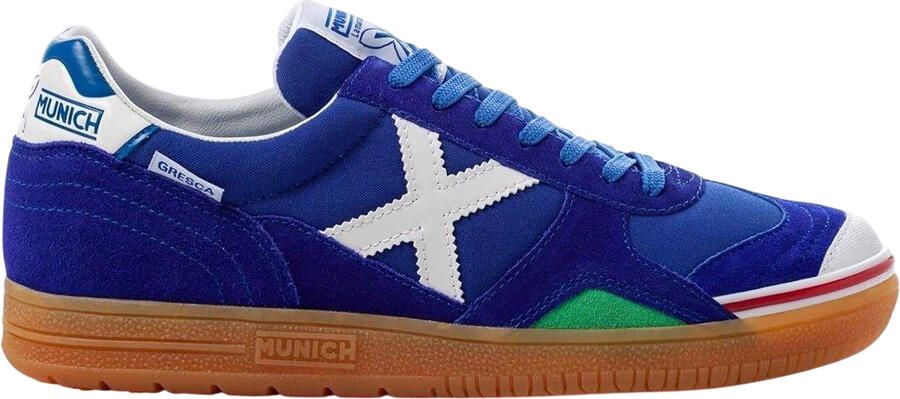 Munich Gresca Signature voetbalschoenen voor binnen met verstevigde neus voor heren (Blauw Wit)