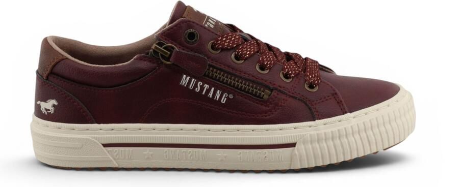 Mustang Dames bordeauxrode kunstleer trainer sneaker Casual schoenen M0112011