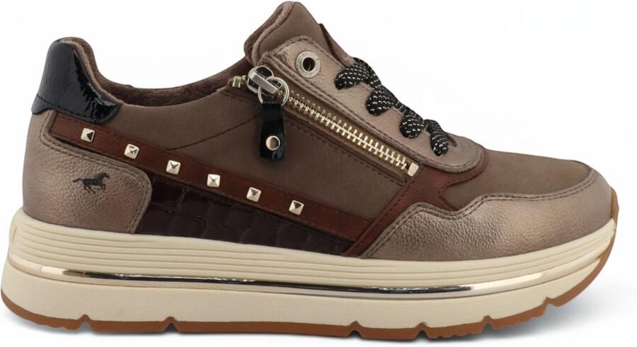 Mustang Dames Bruine Veterschoenen Platformsneakers M0332001