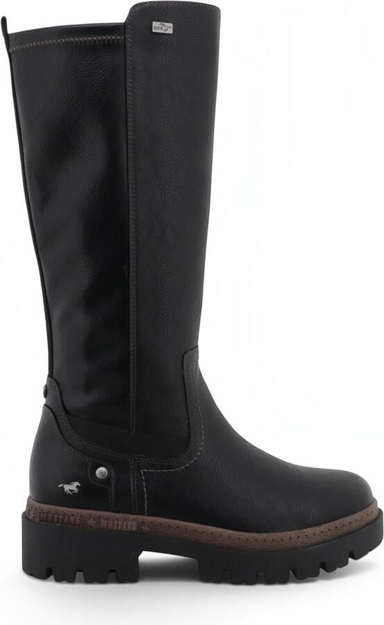 Mustang Dames Zwarte Kniehoge Chunky Lange Winterlaarzen M0062001