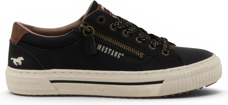 Mustang Dames Zwarte Nep Leren Sneaker Casual Schoenen M0112011