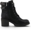 Mustang Dames Zwarte Winterlaarzen met warme hak en veters M0122001 - Zwart