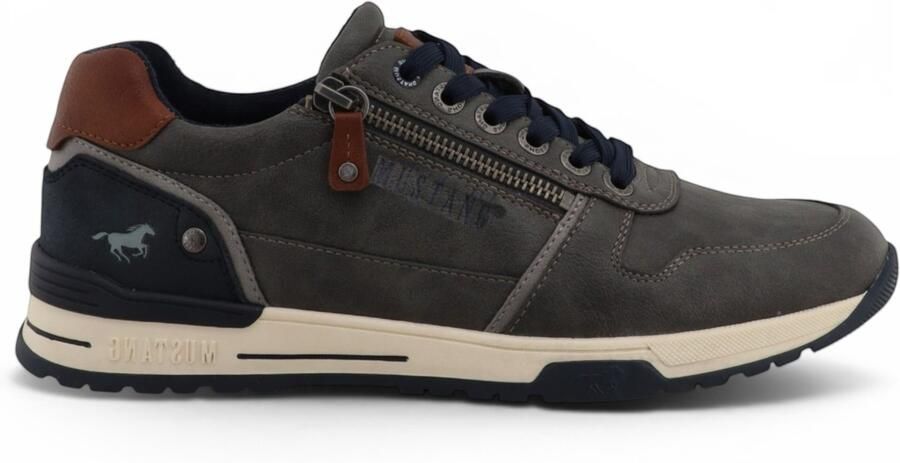 Mustang Grey Faux Leather Sneaker Sneakers Schoenen voor mannen M0281006