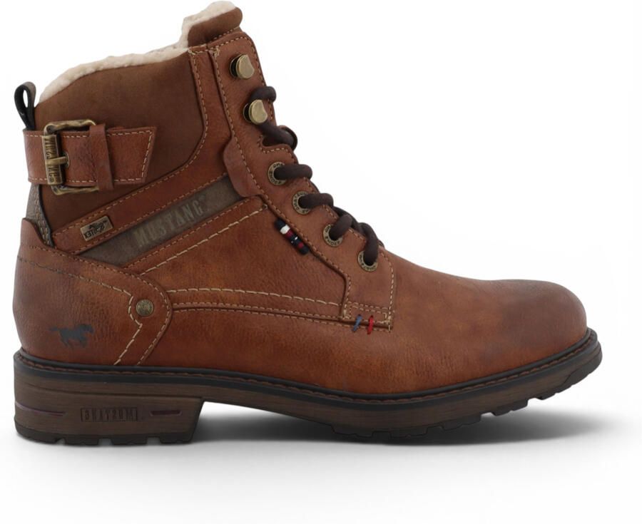 Mustang heren bruine nepleren winterschoenen met veter M0021001