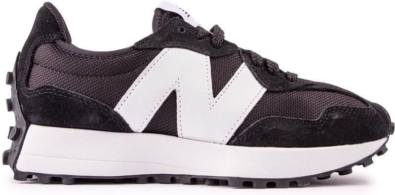 New Balance 327 Suède Sneakers Met Groot Logo Zwart