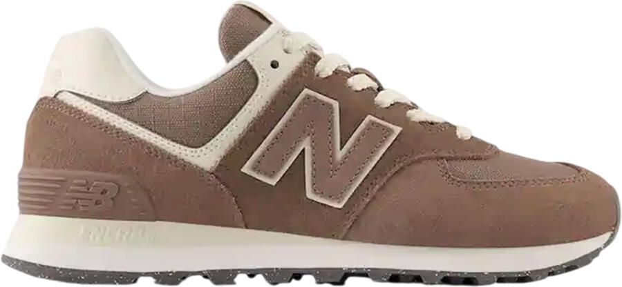 New Balance 574 suède sneakers met sleehak voor dames (Bruin Wit)