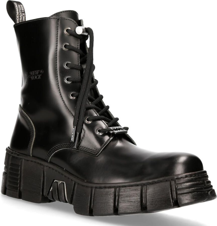 New Rock Boots Leren enkeltoren Biker Boots-M-WALL026N-C5