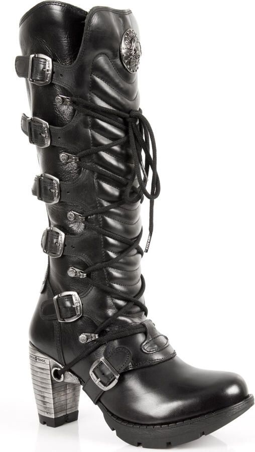 New Rock dames kniehoge laarzen met zwarte gesp en veters TR004-S1