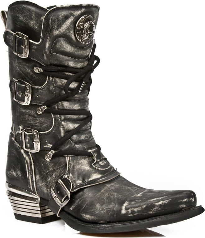 New Rock grijze Dallas leren laarzen voor heren M.7993-S3