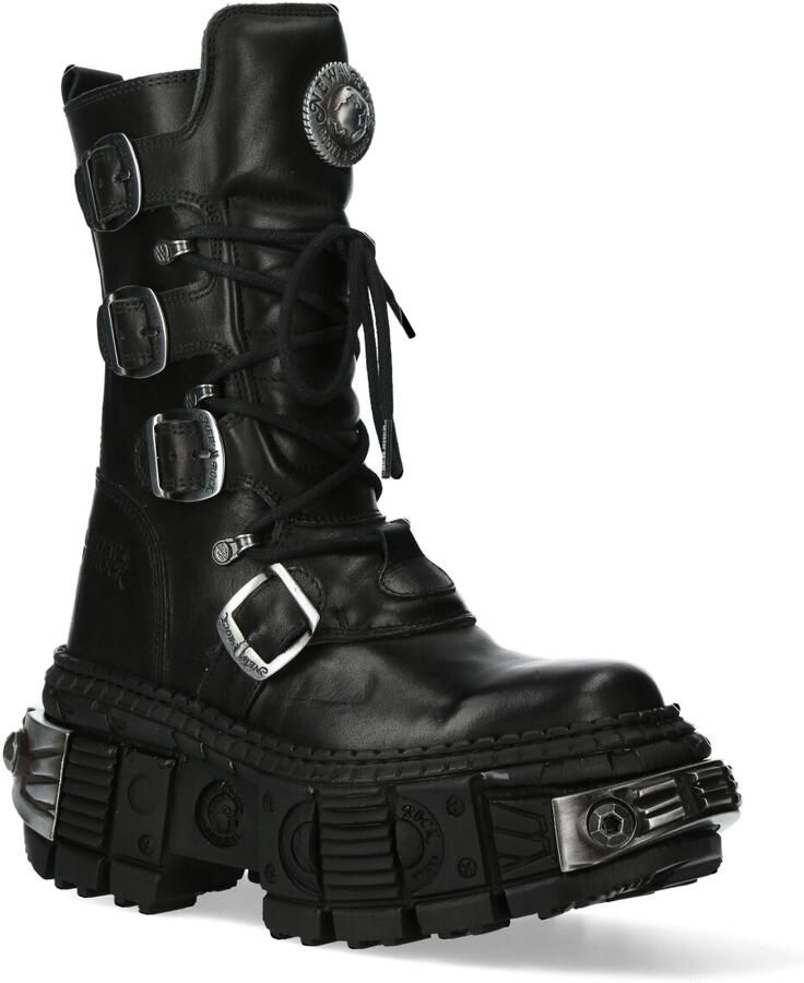 New Rock halfhoge gotische leren laarzen-WALL1473-S3