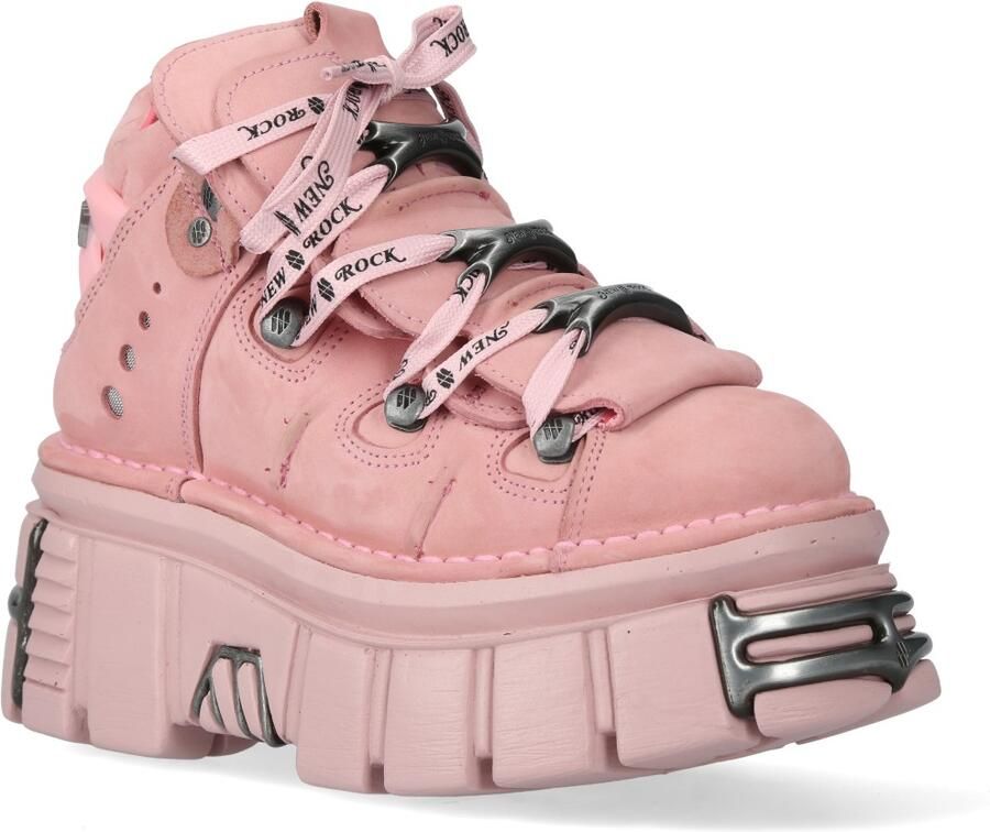 New Rock M-106-C153 Roze Tower Platform Gothic Punk Enkellaarsjes