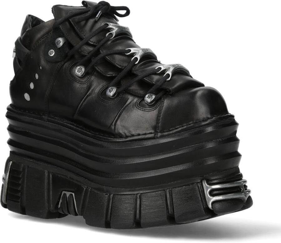 New Rock M-106-C181 Zwarte Gothic Punk Chunky Platform Enkellaarsjes