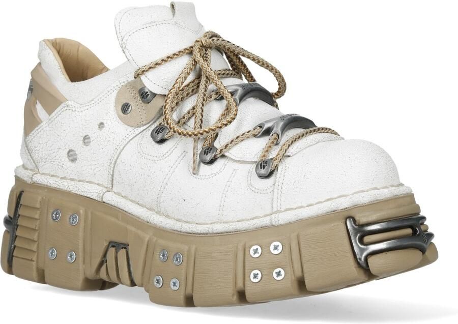 New Rock M-120N-C80 Witte Gothic Platform Enkellaarsjes