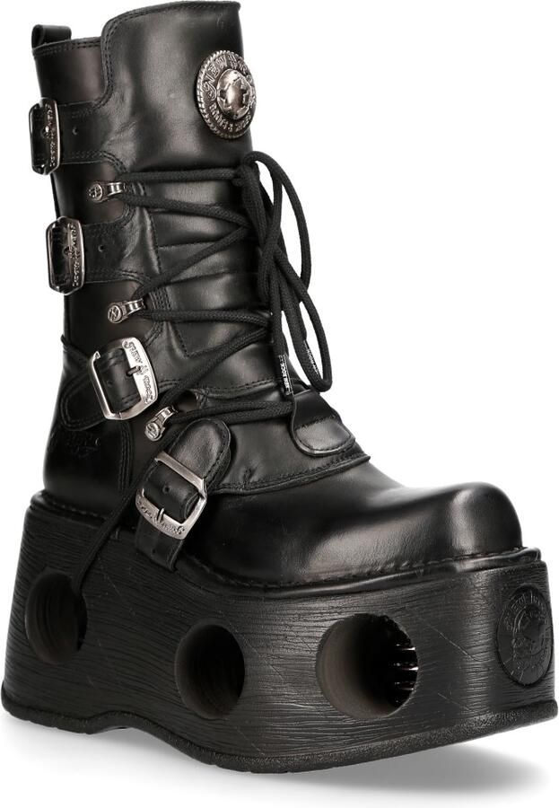 New Rock metalen zwart lederen Neptuno gotische laarzen-373-S2