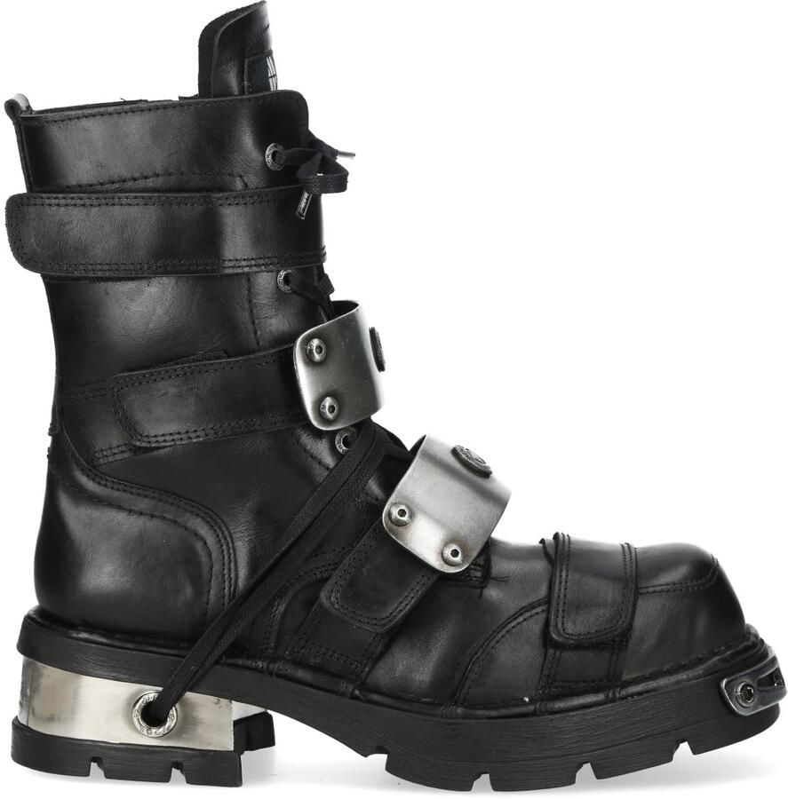 New Rock Metallic Zwarte Leren Gotische Punk Rock Hoge Laarzen MET048-C9