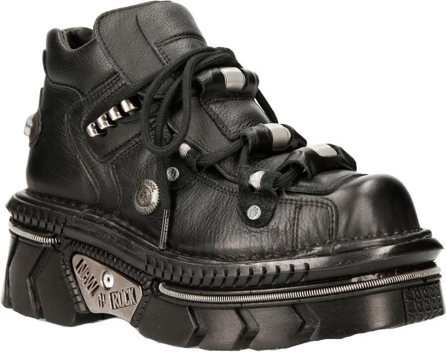 New Rock Unisex metalen Zwart Lederen Gothic Techno Laarzen M-215-S6