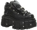 New Rock unisex metalen zwart lederen gotische laarzen M-TANK106-C2 - Zwart