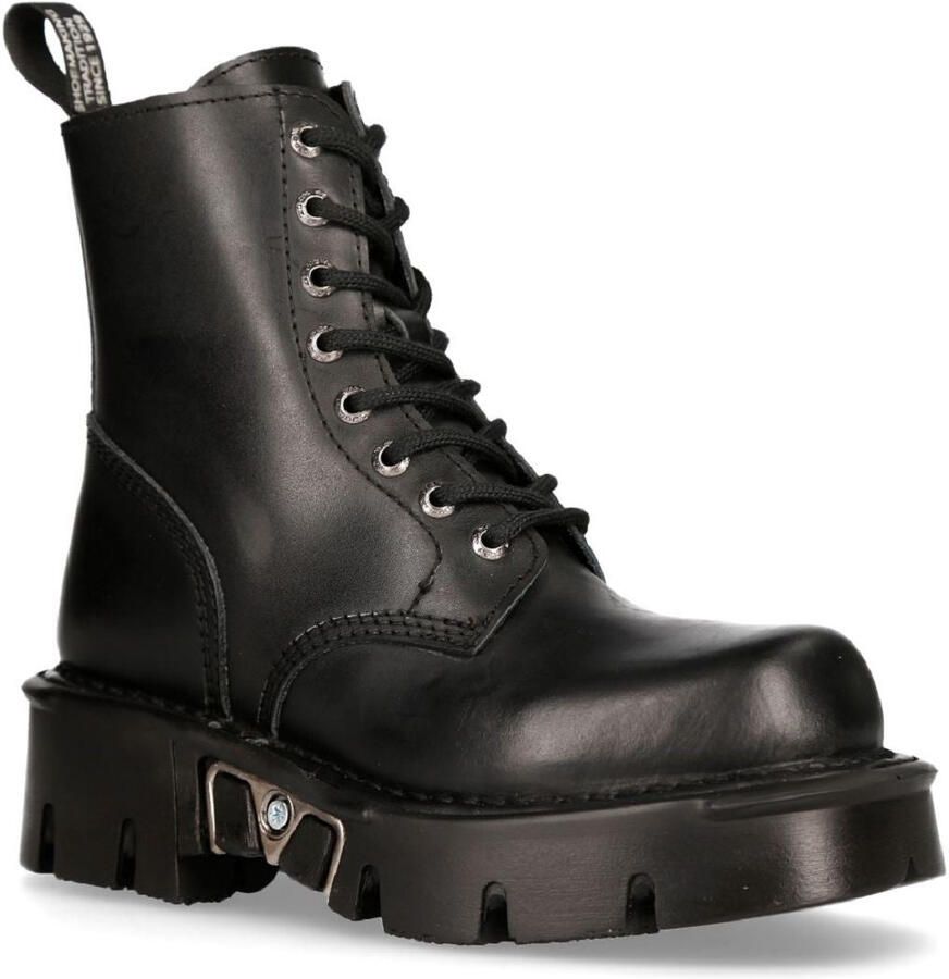New Rock Unisex zwarte gotische militaire bikerlaarzen MILI084N-S3