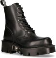 New Rock Unisex zwarte gotische militaire bikerlaarzen MILI084N-S3 - Zwart