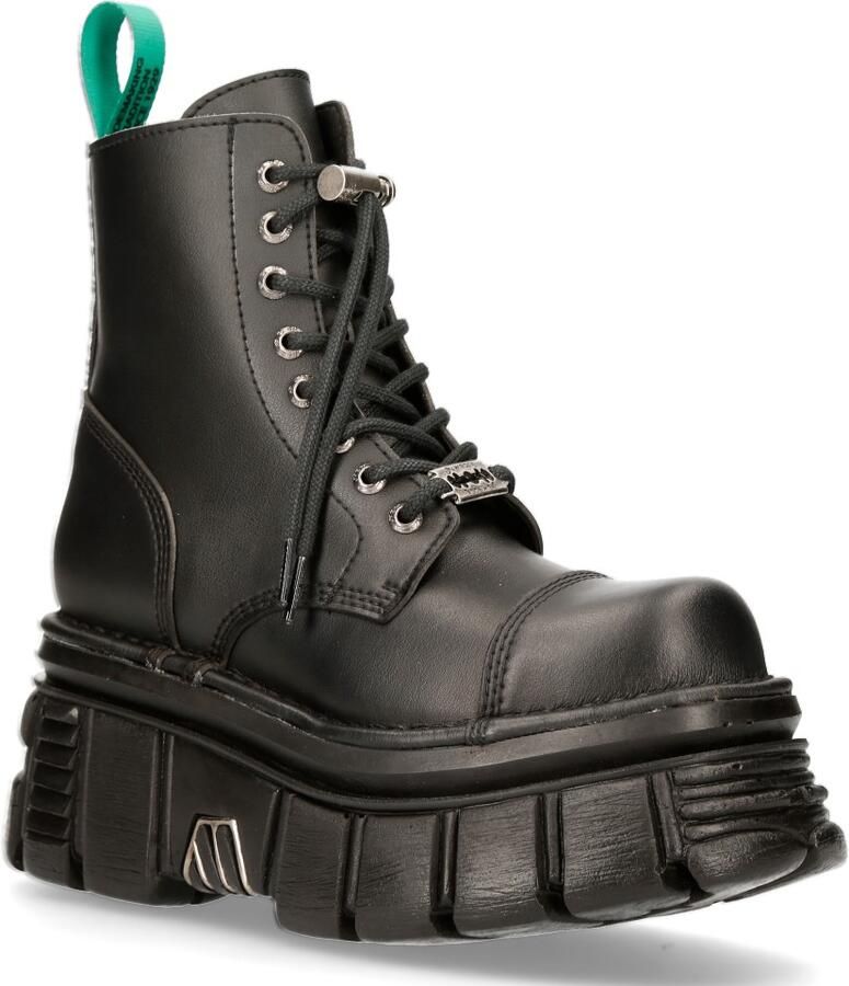 New Rock Vegan lederen gevechtsplatformlaarzen TANKMILI083-VS2