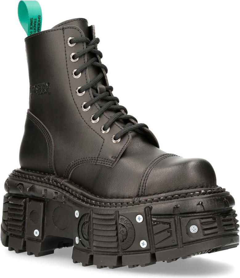 New Rock Vegan lederen gevechtsplatformlaarzen TANKMILI083C-V2