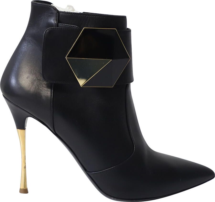 Nicholas Kirkwood Pre-owned Nicholas Kirkwood Hexagon Enkelboots in Zwart Leer