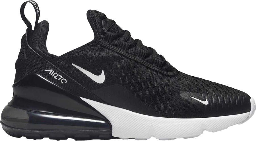 Nike Air Max 270 React Swoosh-sportschoenen voor kinderen (Zwart Wit)