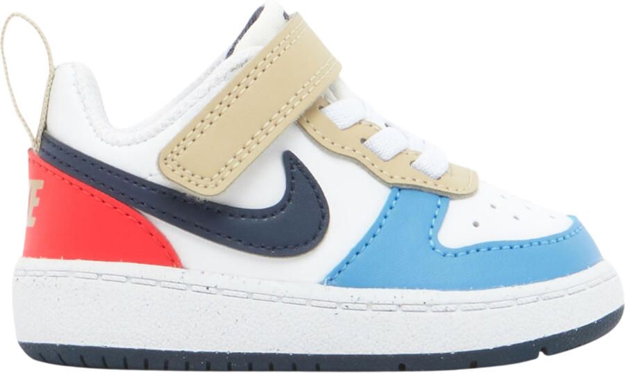 Nike Borough leren sportschoenen voor kinderen jongeren (Wit blauw rood)