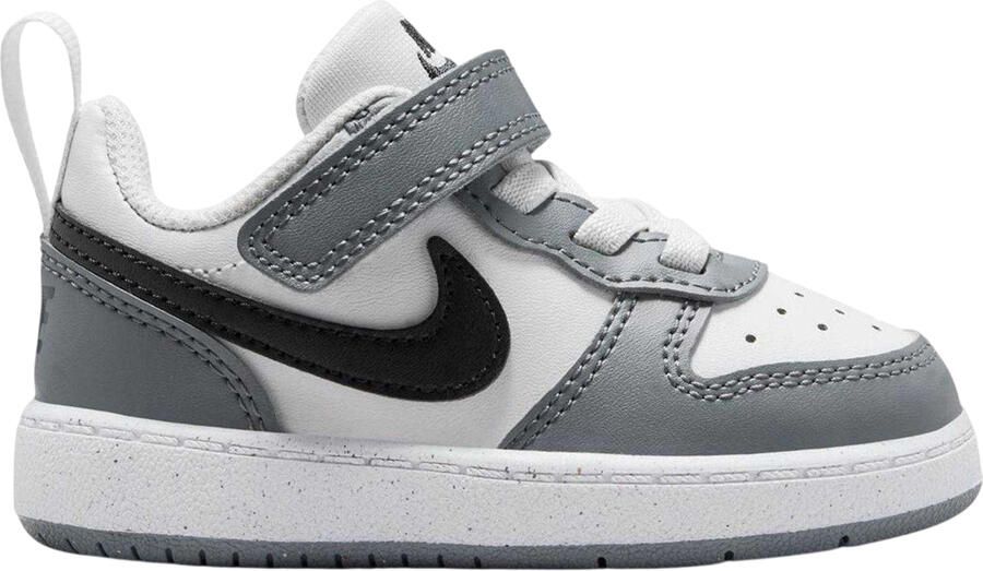 Nike Borough leren sportschoenen voor kinderen jongeren (Wit Zwart Grijs)