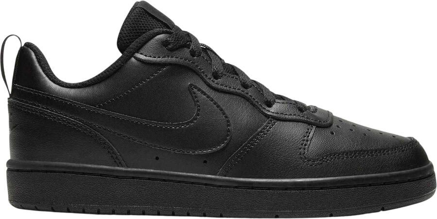 Nike Borough Low Recraft leren platte sneakers voor kinderen (Drievoudig zwart)