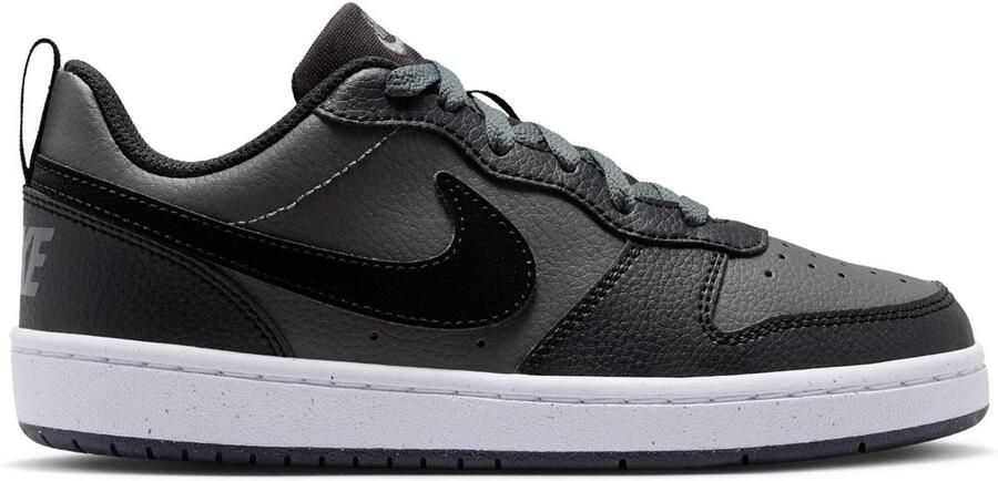 Nike Borough Low Recraft leren platte sneakers voor kinderen (Grijs Zwart Wit)