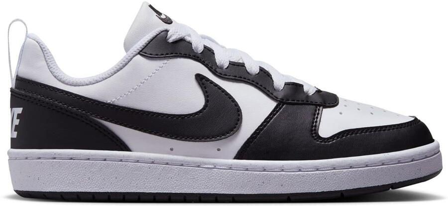 Nike Borough Low Recraft leren platte sneakers voor kinderen (Wit Zwart)