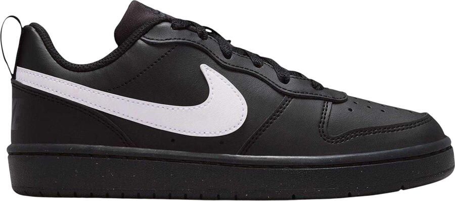 Nike Borough Low Recraft leren platte sneakers voor kinderen (Zwart Wit)