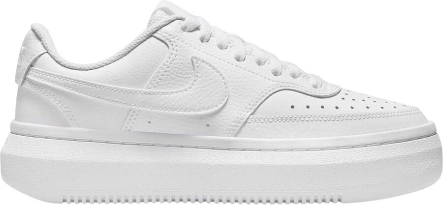 Nike Dames Court Vision Swoosh Leer Platform Sneakers (Wit)