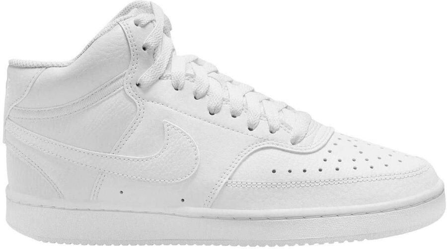 Nike Hoge sneakers met platte zool voor dames uit de Court Vision-collectie (Wit)