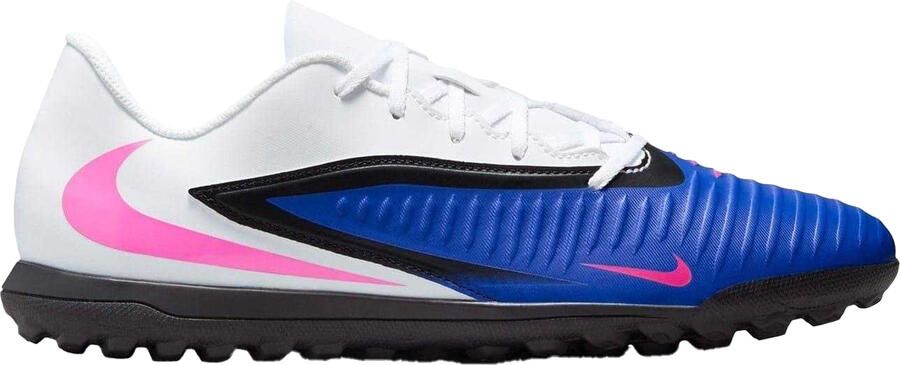 Nike Phantom 6 platte voetbalschoenen voor volwassenen (unisex) (Blauw Wit Roze)