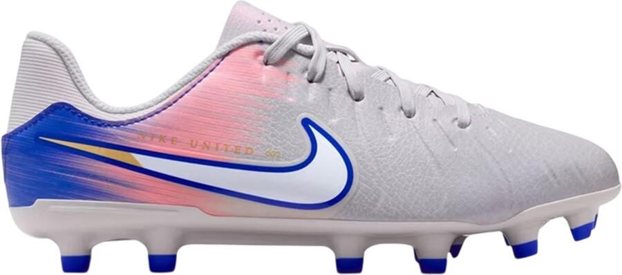Nike Tiempo Legend 10 voetbalschoenen voor kinderen voor harde ondergrond (Grijs Blauw)