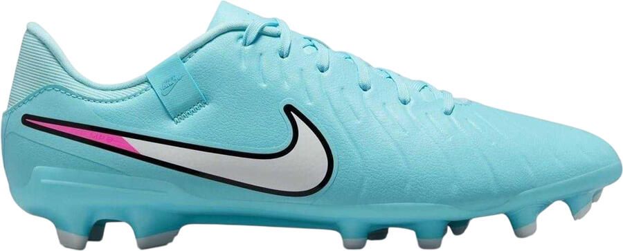 Nike Unisex voetbalschoenen voor volwassenen: Tiempo Legend 10 van leer voor harde ondergrond (Blauw Wit)