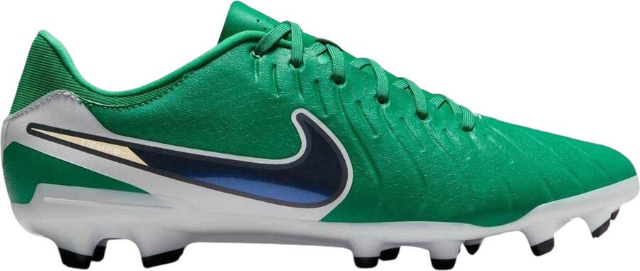 Nike Unisex voetbalschoenen voor volwassenen: Tiempo Legend 10 van leer voor harde ondergrond (Groen Zwart)