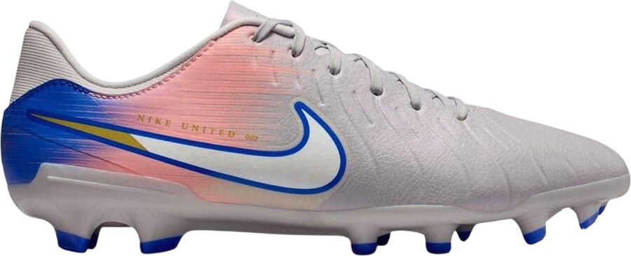 Nike Unisex voetbalschoenen voor volwassenen: Tiempo Legend 10 van leer voor harde ondergrond (Grijs Blauw)