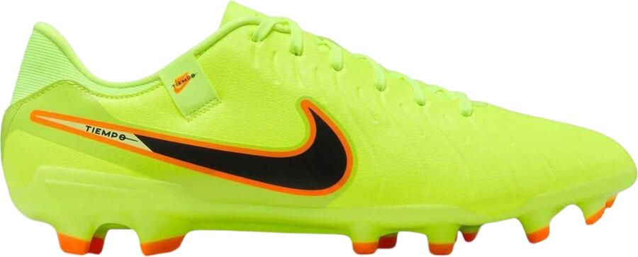 Nike Unisex voetbalschoenen voor volwassenen: Tiempo Legend 10 van leer voor harde ondergrond (Volt Zwart)
