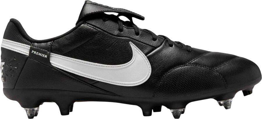 Nike Unisex voetbalschoenen voor volwassenen van hoogwaardig leer met omgeslagen tong geschikt voor zachte ondergrond (Zwart Wit)