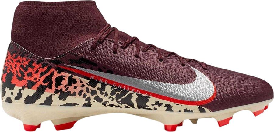 Nike Unisex Zoom Mercurial Superfly 10 Academy voetbalschoenen voor volwassenen voor harde ondergrond (Karmijnrood)
