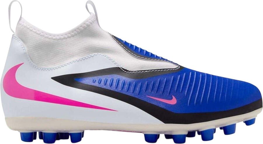 Nike Voetbalschoenen voor kinderen jeugd – Academy-serie voor harde ondergrond (Blauw Wit Roze)
