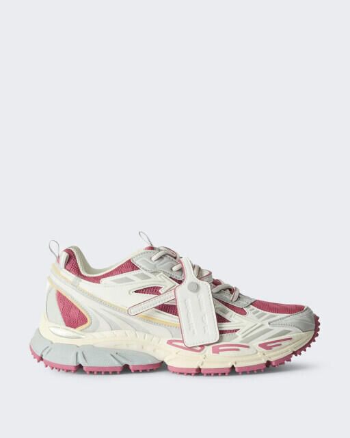 Off White Dames be right back sneaker magenta met wit