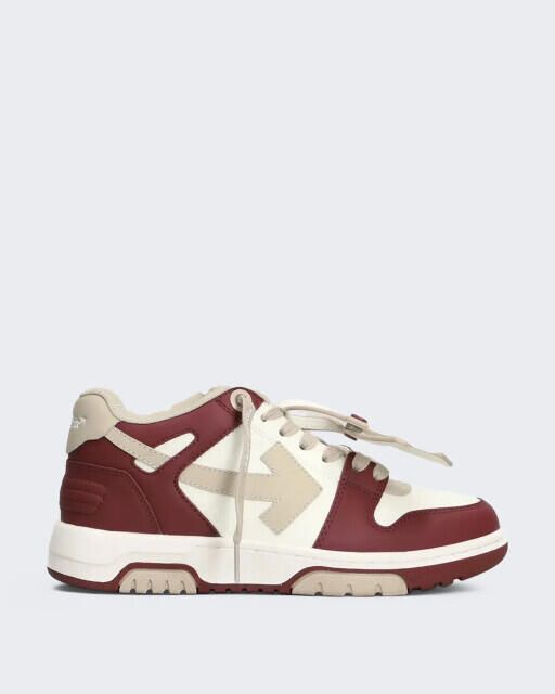 Off White Dames out of office sneaker bordeauxrood met beige