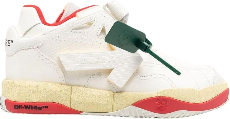 Off-White Gebroken witte lage puzzel Couture witte sneakers